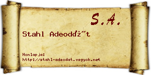 Stahl Adeodát névjegykártya